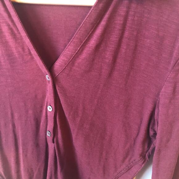 41 Hawthorn Stitchfix Women's Henley Collared 3/4 Sleeve V-Neck Solid Small - Picture 4 of 8